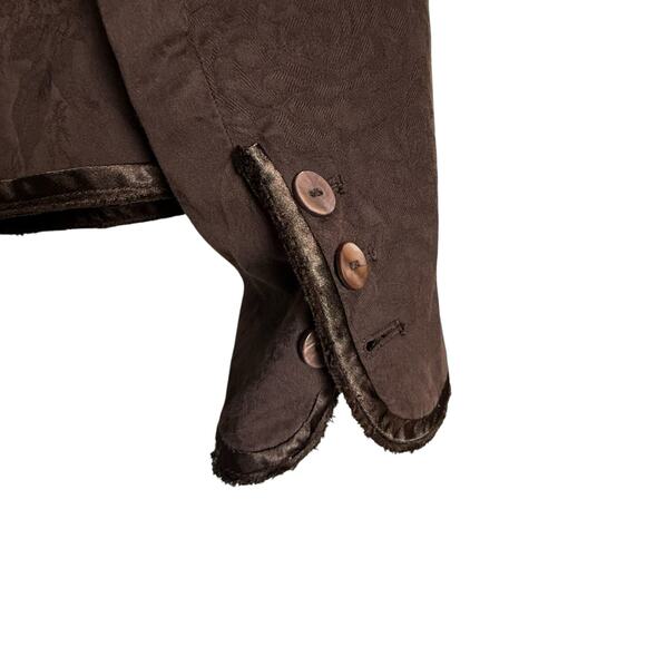 Vintage Y2K H&M Brown Satin Trim Single Breasted Blazer Jacket Size 8 - Picture 9 of 11